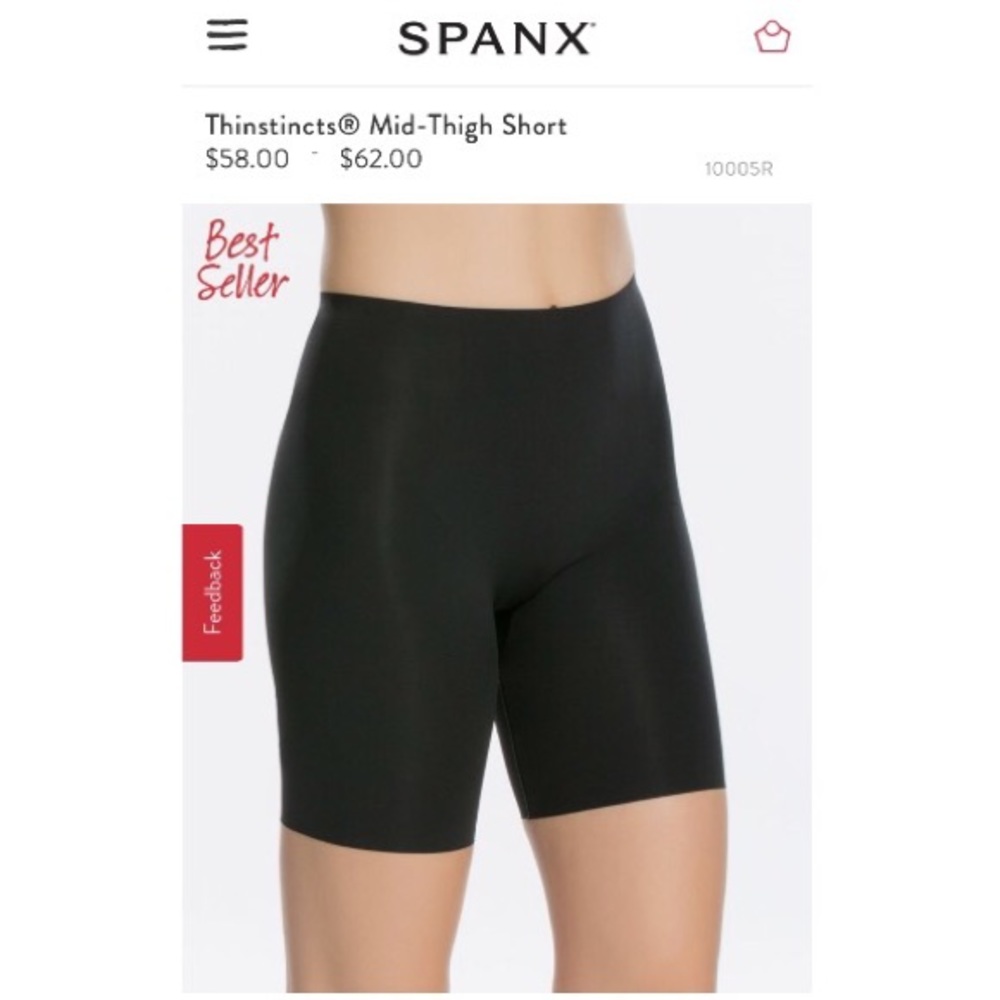 spanx black shorts